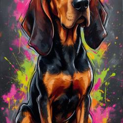 BRUNO DU JURA - autocollant chien de chasse - collection GALT DOGS
