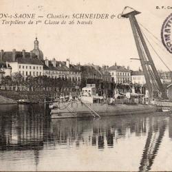 Carte postale ancienne - Chalon-sur-Sa&ocirc;ne - Torpilleur Schneider - N&deg;8985