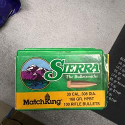 66 ogives sierra matchking hbt .308 168grains