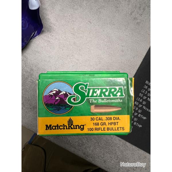 66 ogives sierra matchking hbt .308 168grains
