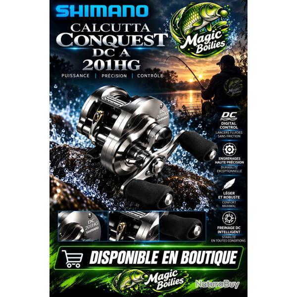 Moulinet casting SHIMANO Calcutta conquest DC A 201 HG 13 + 1 0.20mm/115m 255g 6.5 78cm 6kg