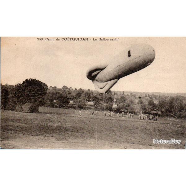 Carte postale ancienne - Camp de Co�tquidan - Le Ballon captif- N�8997