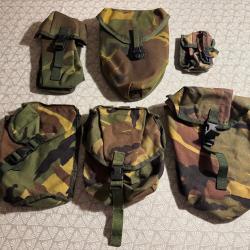 Lot de 6 pochettes tactiques MOLLE - Camouflage DPM Woodland britannique