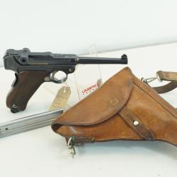pistolet dwm p08 suisse 7.65 para et son holster cuir + chargeur