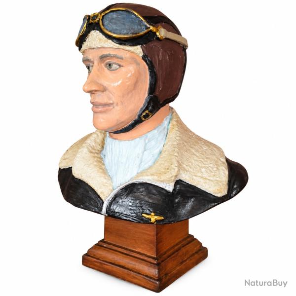 Buste Aviateur Am�ricain WW2 sur Socle - US Army Air Forces - Artisanal France