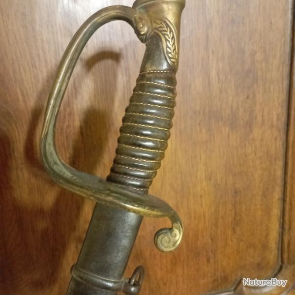 Sabre d'officier d'infanterie Mle 1845 fabrication de guerre 1870