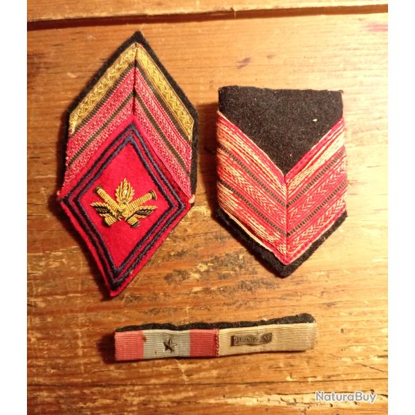 MILITARIA, insigne tissus de sous officier d'un r�giment d'artillerie antia�rienne et dixmude.