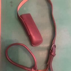 Bretelle en cuir pour carabine express superpos&eacute; Sporfabric