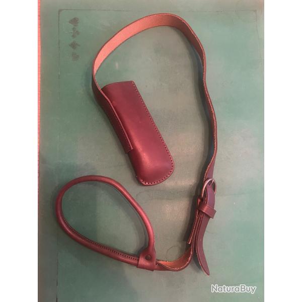 Bretelle en cuir pour carabine express superpos� Sporfabric