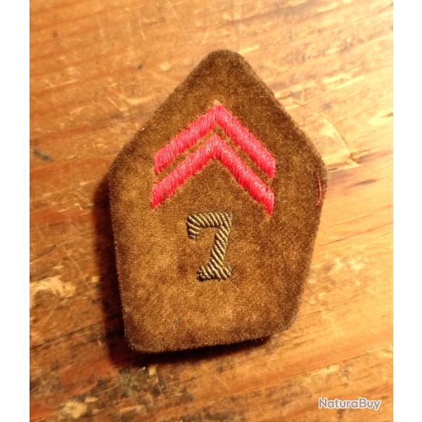 MILITARIA, patte de col de caporal du 7�me r�giment d'infanterie, mod�le 39.