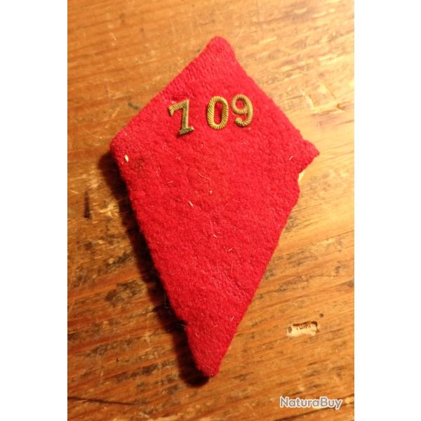 MILITARIA, patte de col du 709�me Centre de mobilisation, mod�le 39.