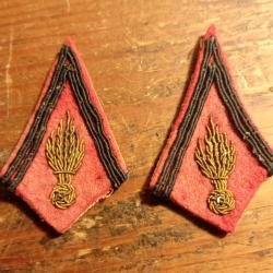 MILITARIA, insigne de col d'officier d'artillerie, mod&egrave;le 45.