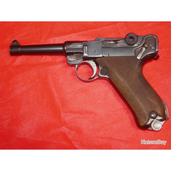 Pistolet LUGER P08 ERFURT POLICE Bi-dat� 1912/1920 avec S�curit� Schiwy
