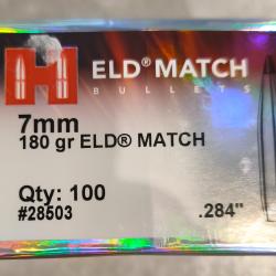 Balles Hornady 180GR ELDM .284