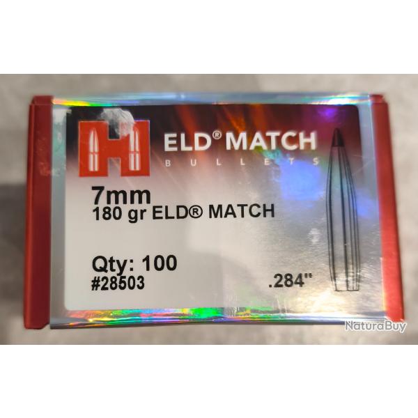 Balles Hornady 180GR ELDM .284
