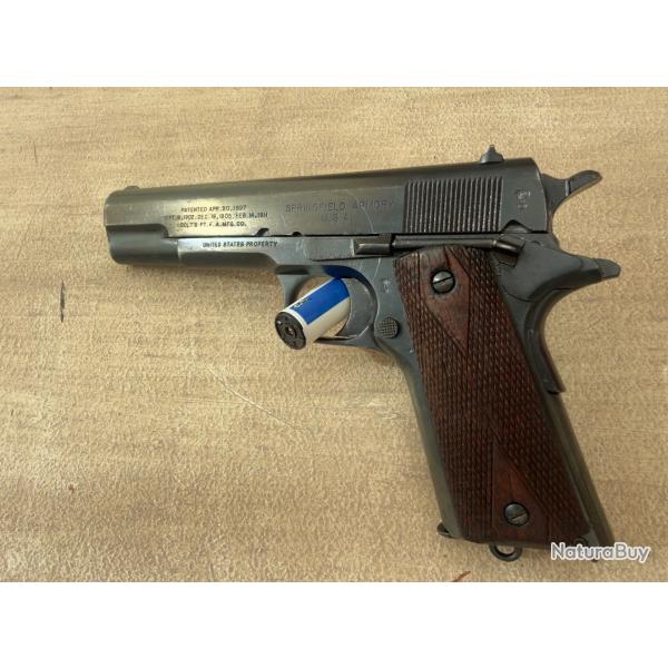 RARE SPRINGFIELD ARMORY 1911 - U.S. ARMY - 1914 - PREMI�RE GUERRE MONDIALE WW1