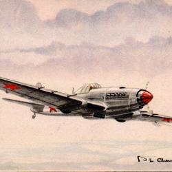 Carte postale illustr&eacute;e : Avion Stormovick -N&deg;9005