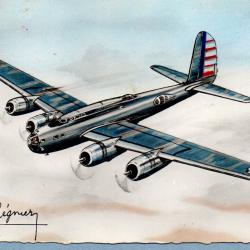 Carte postale Boeing Forteresse illustr&eacute;e par Andr&eacute; R&eacute;gnier -N&deg;9006