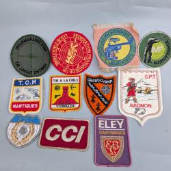 11 ecussons tir ball trap chasse club Manufrance
