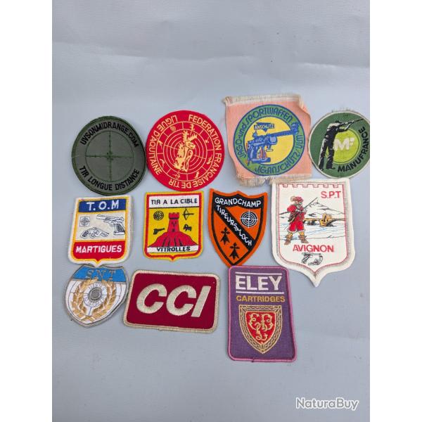 11 ecussons tir ball trap chasse club Manufrance