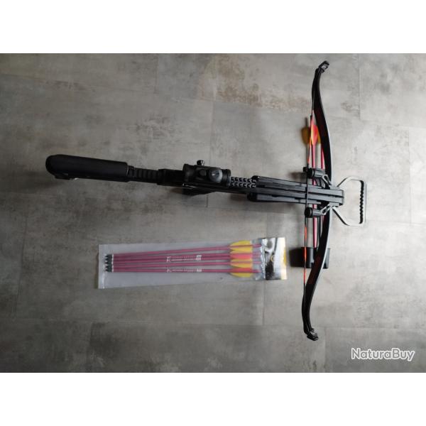 arbalete recurve EK Archery Jag 2 Pro 175lbs + Viseur 3 points + 6 fl�ches alu EK 16"