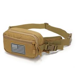 Sac Banane Tactique Chasse Randonn&eacute;e P&ecirc;che Outdoor Ceinture R&eacute;glable Rembourr&eacute;e Multipoches Sand