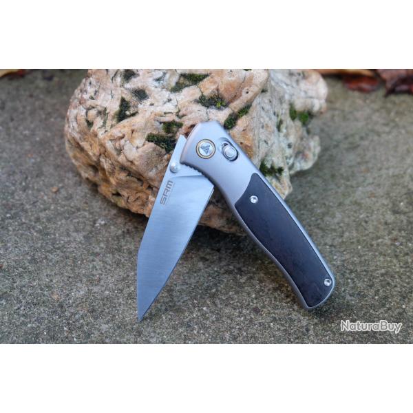 Couteau SRM Medal Lame Acier 14C28N Manche Aluminium/�b�ne Ambi-Lock 259L-AK