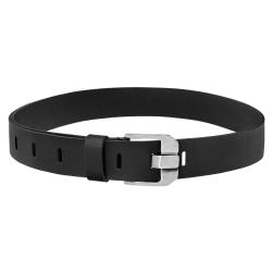 Ceinture Tactique Sk&oacute;rzana Morowo 37mm Cuir Naturel Boucle M&eacute;tal Noir EDC Outdoor