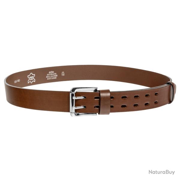 Ceinture Cuir  Leder 40mm Double Perforation Marron