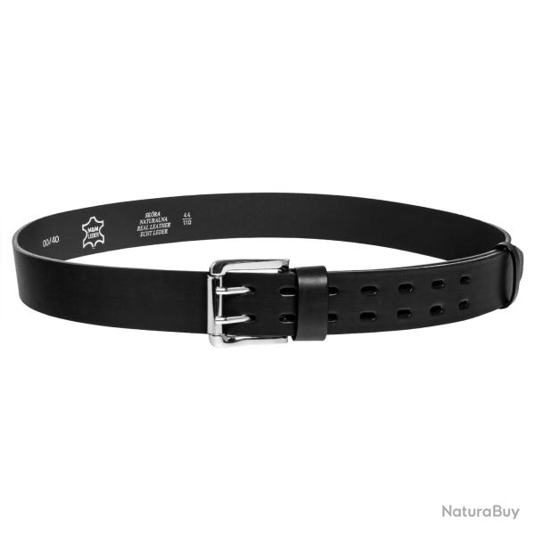 Ceinture Cuir M&M Leder 40mm Double Perforation Noir