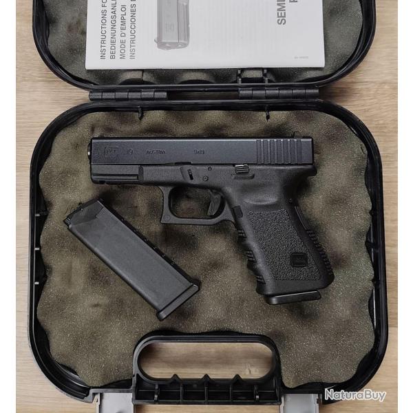 Wahoo - Pistolet GLOCK 19 Gen 3 - Cal. 9x19 + Mallette, 2 chargeurs (Occasion)