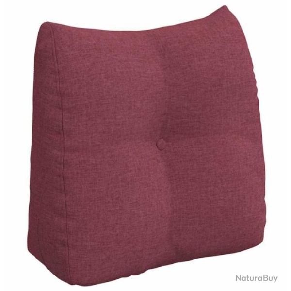 Coussin dos tissu polyester bordeaux 45x50x24 cm soutien ergonomique