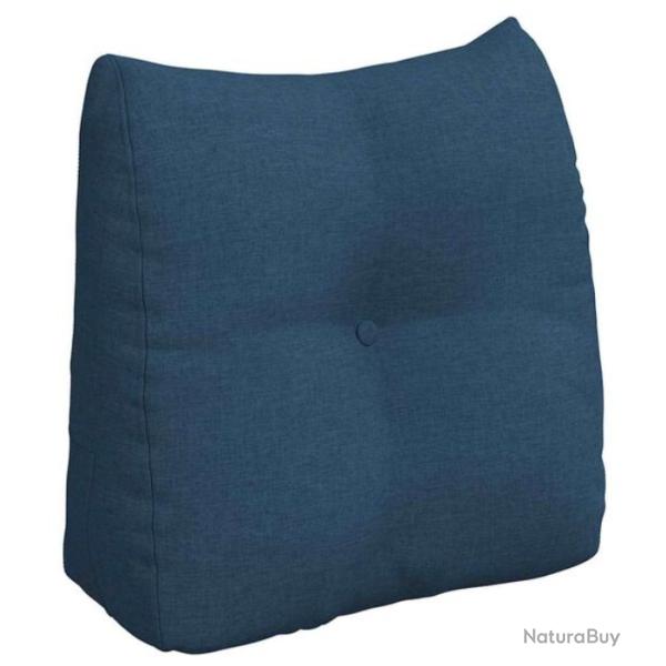 Coussin dos tissu polyester bleu 45x50x24 cm soutien ergonomique