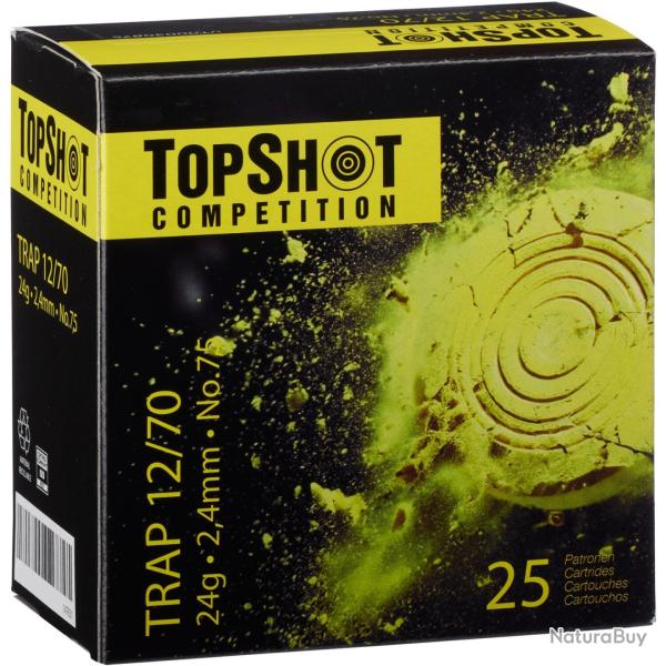 PACK 250 cartouches 12/70  24gr n�7,5 TOPSHOT Trap Competition - livraison offerte