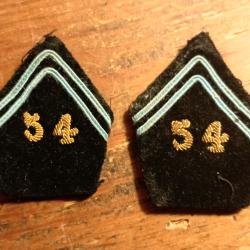 MILITARIA, insigne de col du 54&egrave;me R&eacute;giment des Transmissions, mod&egrave;le 39.