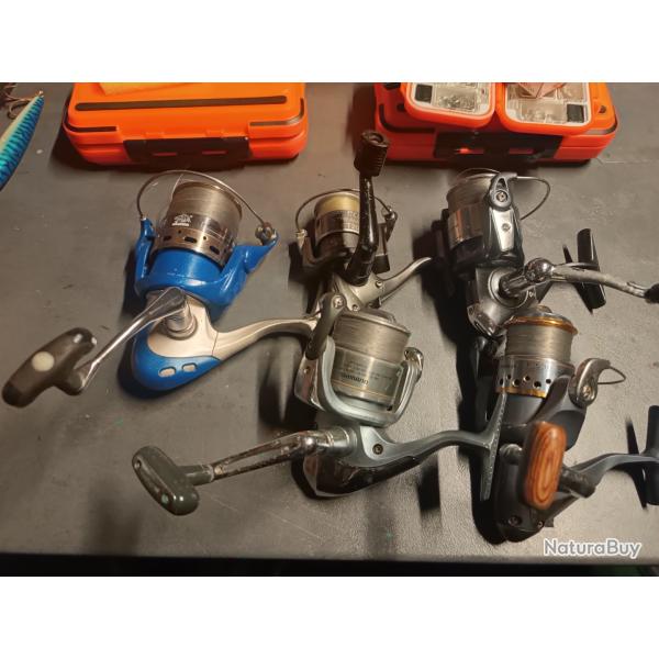 Lot 5 moulinets shimano okuma eca dynassun caperlan