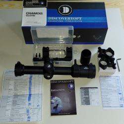 PACK Lunette DISCOVERYOPT ED-AR 1-6X24 IR FFP-MIL, diam&egrave;tre : 30 mm + MONTAGE CANTILEVER 30MM