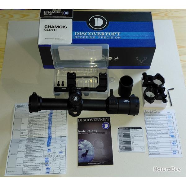 PACK Lunette DISCOVERYOPT ED-AR 1-6X24 IR FFP-MIL, diam�tre : 30 mm + MONTAGE CANTILEVER 30MM