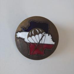 insigne militaire 1er bataillon parachutiste de Choc (1er BPC) email, dos lisse(WW2/AFN)