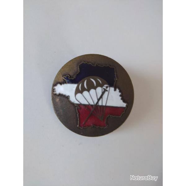 insigne militaire 1er bataillon parachutiste de Choc (1er BPC) email, dos lisse(WW2/AFN)