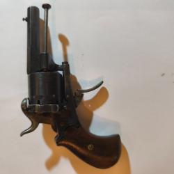 Super revolver de poche type le Faucheux 7 mm li&eacute;geois canon miroir (le chien ne tient pas en positi