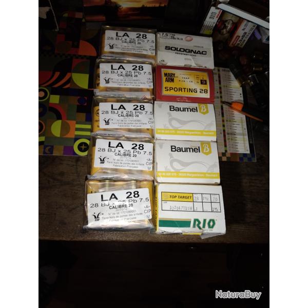 Lot de 250 cartouches cal 20 en 71/2 et 9
