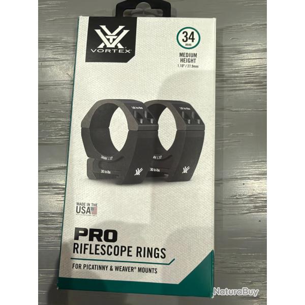 Collier pour lunette Vortex Pro Series 34 mm - Medium - Weaver