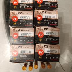 Lot de 8 bo&icirc;tes de cartouches cal 20 5,5 zz pigeon