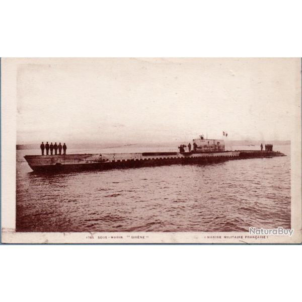 Carte postale ancienne Sous-marin Sir�ne Marine Militaire Fran�aise -N�3961