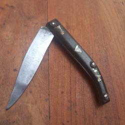 Joli Couteau R&eacute;gional AGENAIS Manche en Corne avec insert Nacre