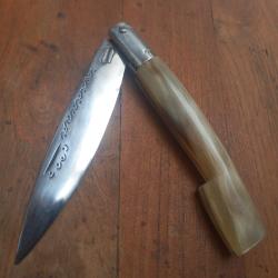Magnifique Grand Couteau Traditionnel SARDENA Manche en Corne