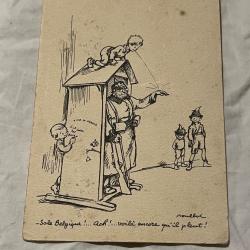 CPA allemand casque &agrave; pointe Belgique vive la France Boche WW1