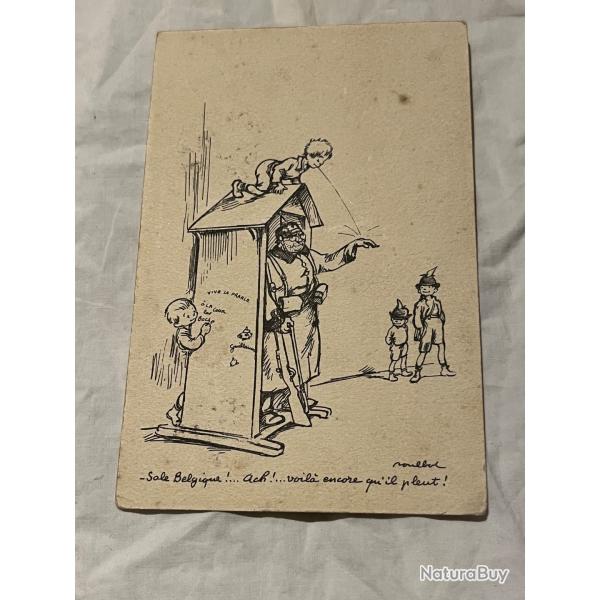 CPA allemand casque � pointe Belgique vive la France Boche WW1