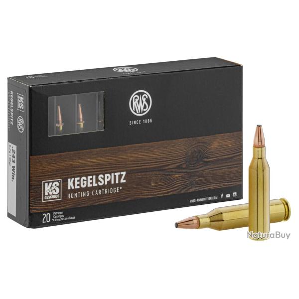 RWS .243 Winchester Pointe conique KS 96 gr / 6.2 g